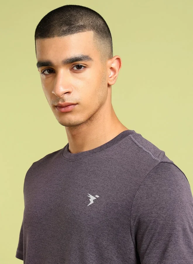 تكنوسبورت تيشيرت ميلانج بأكمام قصيرة وقصة ضيقة